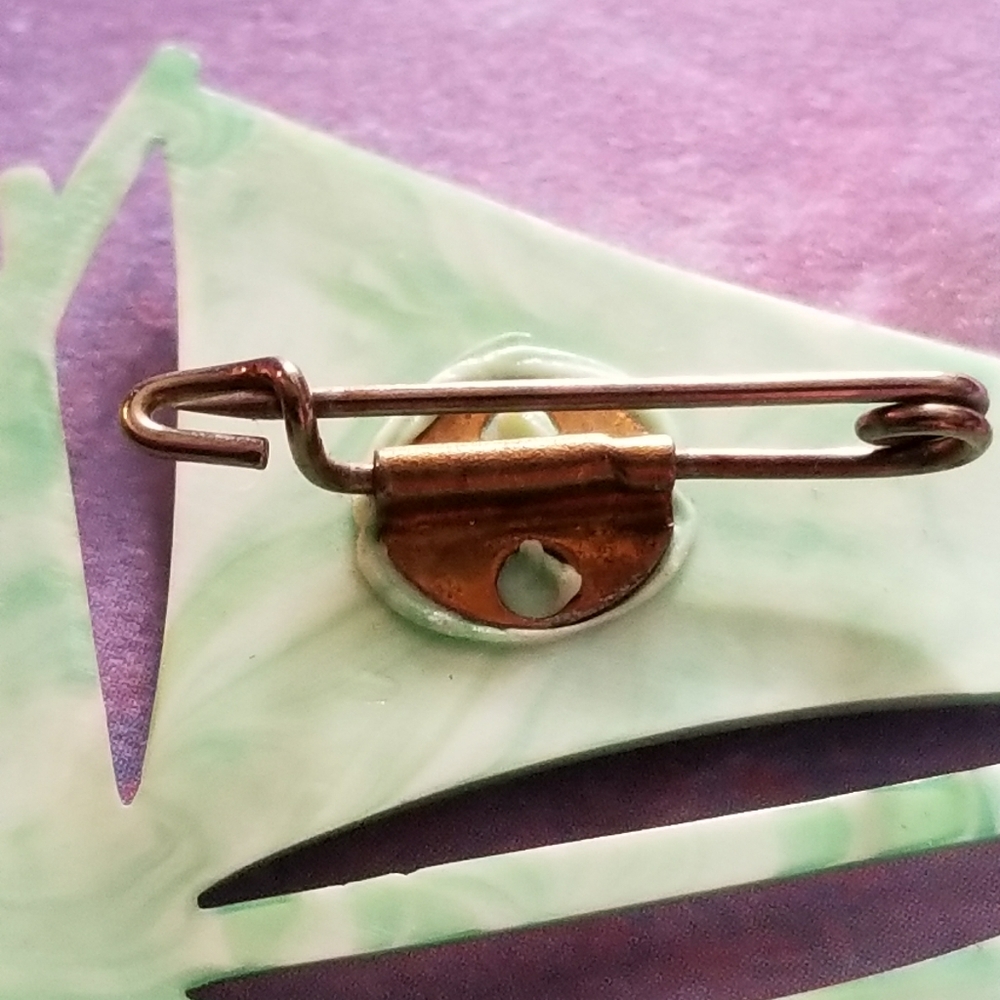 Vintage Sohnlein Rheingold sail boat pin brooch nautical ship advertising - Picture 10 of 11